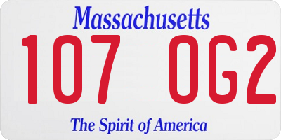 MA license plate 107OG2