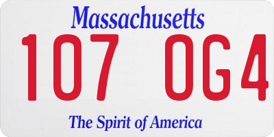 MA license plate 107OG4