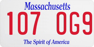 MA license plate 107OG9