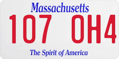 MA license plate 107OH4