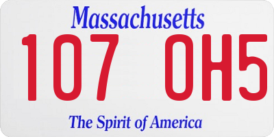 MA license plate 107OH5