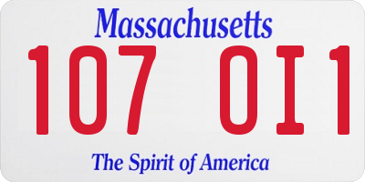 MA license plate 107OI1