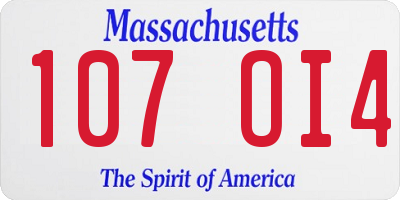 MA license plate 107OI4