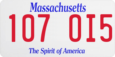 MA license plate 107OI5