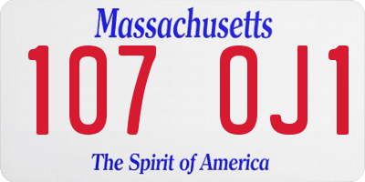 MA license plate 107OJ1
