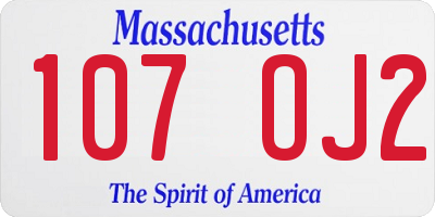 MA license plate 107OJ2