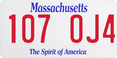 MA license plate 107OJ4