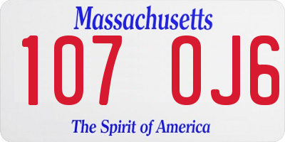 MA license plate 107OJ6