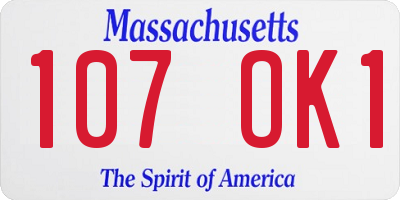 MA license plate 107OK1