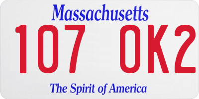 MA license plate 107OK2
