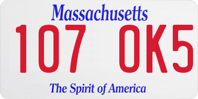 MA license plate 107OK5
