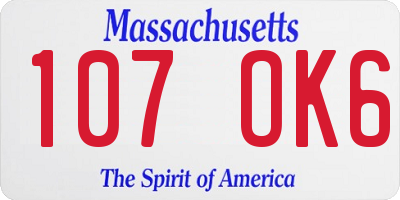 MA license plate 107OK6