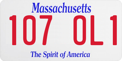 MA license plate 107OL1