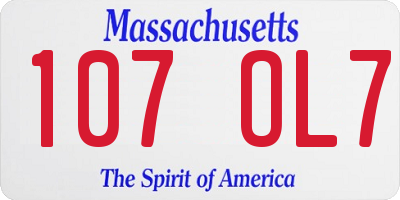MA license plate 107OL7