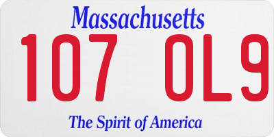 MA license plate 107OL9