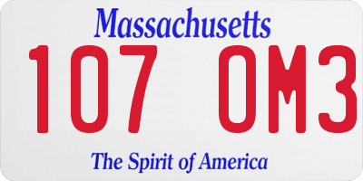 MA license plate 107OM3