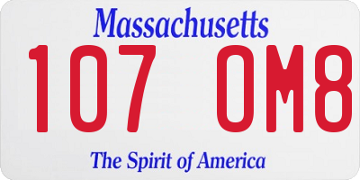 MA license plate 107OM8