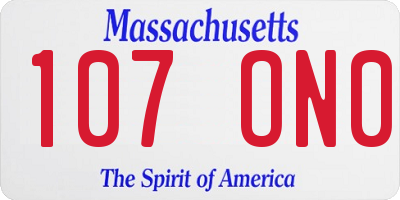MA license plate 107ON0