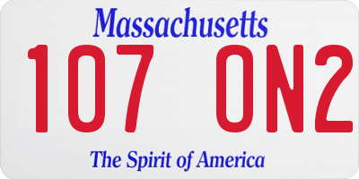MA license plate 107ON2