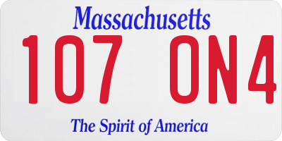MA license plate 107ON4