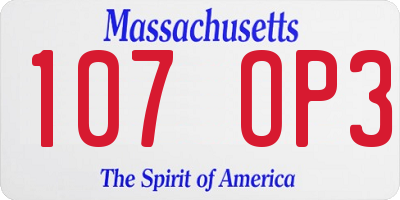 MA license plate 107OP3