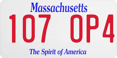MA license plate 107OP4