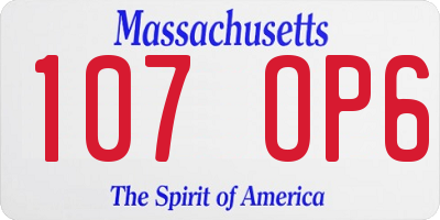 MA license plate 107OP6