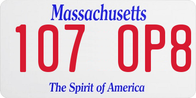 MA license plate 107OP8