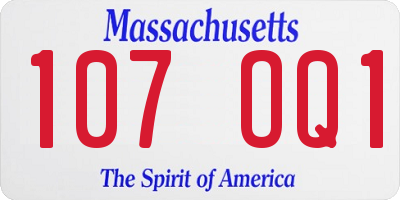 MA license plate 107OQ1
