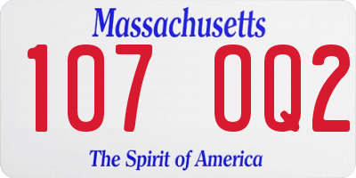 MA license plate 107OQ2
