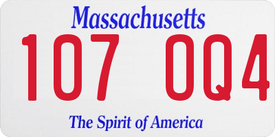 MA license plate 107OQ4