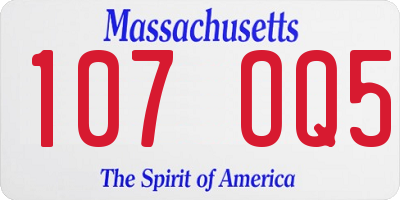 MA license plate 107OQ5