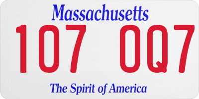 MA license plate 107OQ7