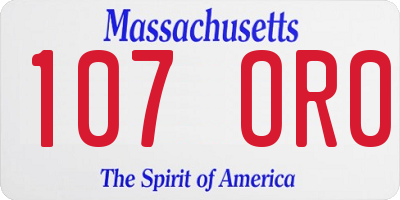 MA license plate 107OR0