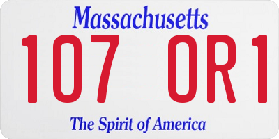 MA license plate 107OR1