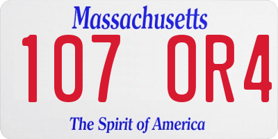 MA license plate 107OR4
