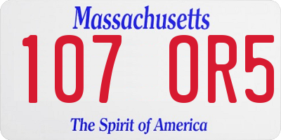 MA license plate 107OR5