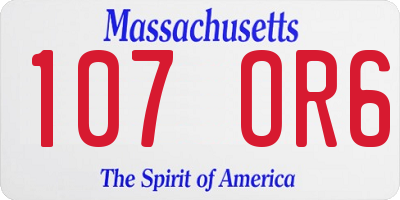 MA license plate 107OR6
