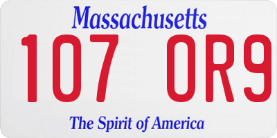 MA license plate 107OR9