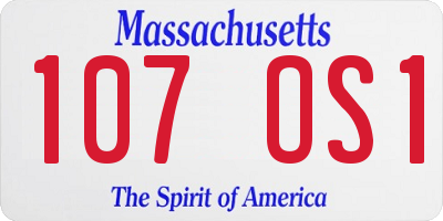 MA license plate 107OS1
