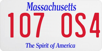 MA license plate 107OS4