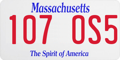 MA license plate 107OS5