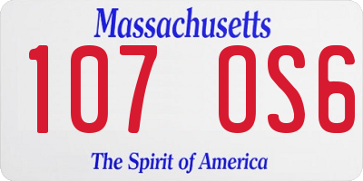 MA license plate 107OS6