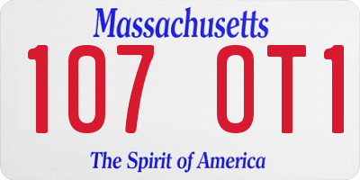 MA license plate 107OT1