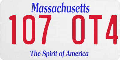 MA license plate 107OT4