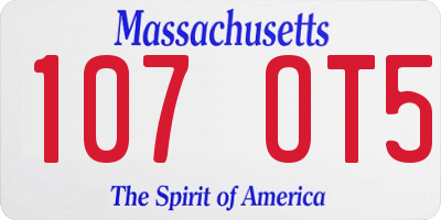 MA license plate 107OT5