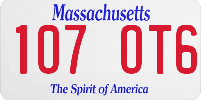 MA license plate 107OT6