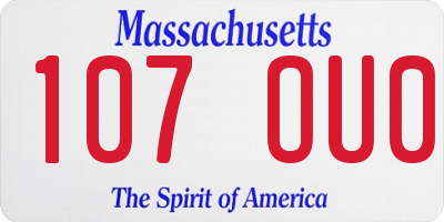MA license plate 107OU0