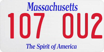 MA license plate 107OU2