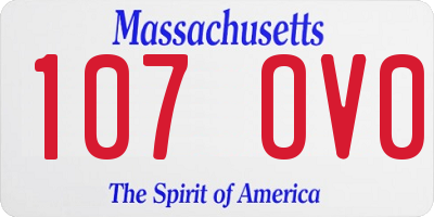 MA license plate 107OV0